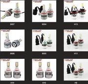 Wholesale Car LED headlight bulb with CREE COB PHILIPS chips for H1 H3 H4 H7 H9 H10 H11 H13 H15 H16 9004 9005 9006 9007 880 881